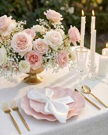24pcs Elegant Pink Daisy Plastic Plates - Reusable & Microwave Dinnerware Set For Mother's Day Brunch, Floral Party Plates For Mom - 粉色 - 查看 2