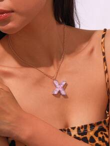 1 chiếc vòng cổ chữ đính sequin thời trang, đa năng, vòng cổ choker đeo hàng ngày dành cho nữ. - Nhiều màu - Xem 6