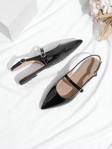 Women's High-End Slip-On Flat Mary Jane Shoes - Black - View 4