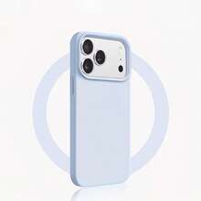 1pc Minimalist Liquid Silicone Protective Case, Compatible With IPhone 17/17Pro/17ProMax/16/16Pro/16ProMax/15/15Pro/15ProMax/14/13/12/11, With Camera Protection Phone Case Cover - Blue - View 2