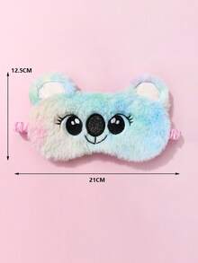 1pc Girls' Gradient Color Polyester Plush Fabric Cute Elastic Band Sleep Eye Mask, Random Color - Multicolor - View 6
