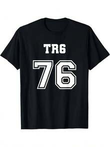 Camiseta Deportiva Estilo Británico para Hombre y Mujer, Verano 2026, Manga Corta, Estampada, 180G - Negro - Ver 6