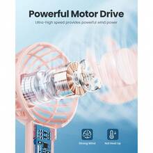 Gaiatop Mini Portable Fan, Small And Powerful, Cute Design 3 Speed Personal Handheld Fan And Desktop With Base, Lightweight USB Rechargeable For Travel Lash Makeup Girl Women Summer Gift Pink - Pink - View 2