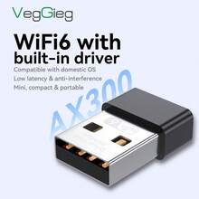 Adaptador WiFi Mini VegGieg 300Mbps 2.4G USB Tarjeta de red inalámbrica con antena incorporada para PC de escritorio, portátil, plug and play sin necesidad de controlador - Multicolor - Ver 2