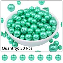 Hạt cườm thủy tinh tròn giả ngọc trai dễ thương, kích thước 4-12mm, nguyên liệu tự làm trang sức cho vòng cổ, vòng tay, hạt rời. - Ngọc trai giả bằng thủy tinh - Xem 84