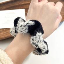 2 chiếc dây buộc tóc lớn kẻ sọc bằng vải tweed cao cấp kiểu Pháp cổ điển, đa năng và nhẹ nhàng, phụ kiện tóc. - Nhiều màu - Xem 7