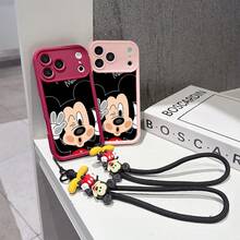 Funda de teléfono de Winnie the Pooh de Disney con cordón, patrón de impresión de dibujos animados con cabezas de Piglet, Tigger y Eeyore, funda de silicona a prueba de golpes con colgante 3D de Pooh, funda de teléfono de Winnie the Pooh y amigos de Disney para iPhone 17, 16, 15, 14, 13, 12 y 11 Pro, Galaxy S22, S23, S24, S25. Hecho de TPU duradero con protección a prueba de golpes. Un regalo divertido para familiares, amigos, cumpleaños, fiestas y ocasiones especiales. - Rosa - Ver 4