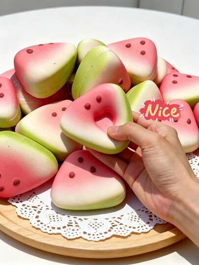 1/3/6pcs Watermelon Squeeze Balls, Good Tactile Feel, Soft, Slow Rebound Squeeze Material, Realistic Watermelon Slowly Recovers, Can Be Used For Stress Relief, Learning, University, Office, School Supplies
