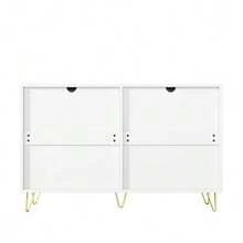 Elegant Sideboard With A Modern Design, Featuring Drawers, Ample Storage Space, And Gold Handles. - White - View 6