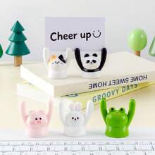 Cute Waving Animal Memo Clip, Micro Landscape Creative DIY Decor Accessory, Mini Desktop Or Car Ornament - Panda - View 5