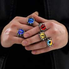 Men's Vintage Personalized Demon Eye Adjustable Open Ring - Evil Eye Ring - View 2