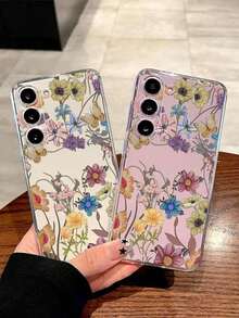 1 Piece Soft Phone Case With Artistic Floral Pattern, Compatible With Huawei Honor, Compatible With Redmi, Compatible With Galaxy A04e/12/A13/A14/A34/A50/A52/A53/A54/S21/S22/S23/S24/S25/S25Ultra/S25FE/S26/S26 PLUS/S26 ULTRA/S26 EDGE, 6A/7A/8A, 12T/13T/15T/15T Pro, International Version, Not The Domestic Version - 透明 2 - 查看 6