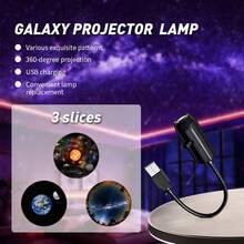 360° Rotating Galaxy Projector Lamp, 3/6/10 Starry Sky Patterns, Replaceable LED Slide, USB Powered. Romantic Atmosphere Decor For Bedroom Ceiling, Outdoor Camping, Astronomy Education, Christmas, Valentine's Day, Birthday Gift - Galaxy Projector - View 12