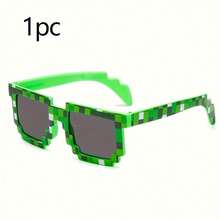 1 par de óculos retrô estilo pixel verde, acessório unissex indispensável para festas e diversão, adereço fotográfico exclusivo para redes sociais e ocasiões especiais. - Verde - Ver 16