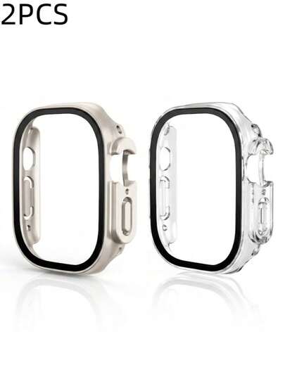 Bộ 2 ốp lưng đồng hồ màu trong suốt và ánh sao sang trọng, tương thích với Apple Watch Series Ultra 11 10 9 8 7 SE3 6 5 4 3 2 1 41mm 44mm 45mm 49mm, ốp bảo vệ đồng hồ thời trang, bảo vệ màn hình toàn diện, phụ kiện đồng hồ thông minh, ốp lưng đồng hồ tối giản hiện đại, ốp bảo vệ đồng hồ bền bỉ, ốp bảo vệ đồng hồ thông minh, phụ kiện đồng hồ thời trang, thích hợp cho đeo hàng ngày, ngoài trời, du lịch, tiệc tùng, món quà tuyệt vời cho gia đình và bạn bè.