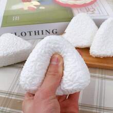1pc Squishy Slow Rebound Triangular Simulated Sushi Squeeze Toy, Rice Ball Stress Relief Ball - Multicolor - View 6