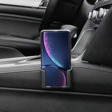 4 chiếc (2 cặp) Giá đỡ điện thoại đa chức năng - Giá đỡ điện thoại trọng lực dán cho bảng điều khiển, giá đỡ điện thoại ô tô có thể điều chỉnh, giá đỡ điện thoại dán không để lại dấu vết - màu đen - Xem 1