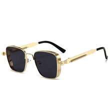 1 pieza Gafas de moda punk con marco grueso de unicolor y estilo retro, adecuadas para todas las estaciones - Multicolor - Ver 11