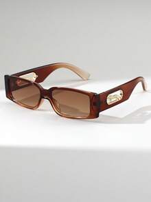 1 Pair Men's Rectangular Y2K Cool Versatile Fashion Fashion Glasses, Suitable For Beach & Vacation - Multicolor - View 9