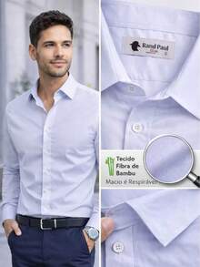 Comfortable Long-Sleeved Business Shirt - White - View 1