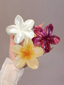 3 buc/1 buc cleme elegante cu gheare de păr mari, flori acrilice, sofisticate, personalizate, pentru cocuri, accesorii versatile de zi cu zi, ornament de păr dulce și proaspăt, cleme elegante pentru păr, accesorii de păr pentru femei, agrafe de păr pentru vară, plajă, vacanță, călătorie - Multicolor - Vizualizare 14