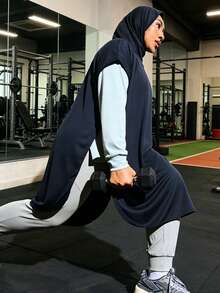 Modest Long Sports Coverup, Breathable Quick-Dry Instant Hijab Sports Hijab - Multicolor - View 4