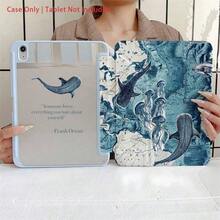 1PC Whale Shark Ocean Map Tablet Cover, Auto Wake/Sleep Y-Shaped Trifold Stand Protective With Pcil Holder, Compatible With Pro 11/11/13 M3/10th/9th/8th/7th G/4/5/10.9/10.2/9..Holiday Accessories. - View 1