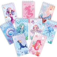 10 cuốn sổ tay mini hình nàng tiên cá, quà tặng tiệc nàng tiên cá, sổ tay lò xo mini, đồ dùng chủ đề đại dương, quà tặng sinh nhật, quà sinh nhật - Xem 7