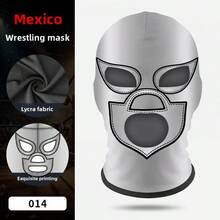 Wrestling Mask For Party Role Play, Funny Hero Printed Milk Silk Fighting Mask - Multicolor - View 8