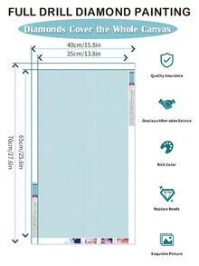 5D DIY 全钻钻石画套装，15.75 英寸 x 27.56 英寸（40 x 70 厘米）无框大尺寸钻石画，手工装饰画，家居墙面装饰，生日、母亲节、情人节、父亲节创意礼物 - 圓鑽 - 查看 2