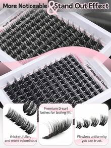 144pcs Curly Fluffy Eyelash Set - 144pcs Thick Eyelash Clusters, 10-18mm Wispy Eyelash Extensions For Natural Look, Waterproof Eyelash Extension Kit For DIY At Home - CC - View 4