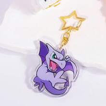 pokemon 紫色可爱怪兽卡通动漫亚克力钥匙扣包包挂件卡哇伊星星戒指可爱动物造型收藏礼品创意配饰 - 彩色 - 查看 24
