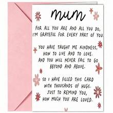 1 pieza Tarjeta de cumpleaños diseñada para mamá, viene con sobre rojo, expresando gratitud y amor. Este es el mejor regalo para la familia y el cumpleaños de mamá, adecuado para cumpleaños, Acción de Gracias, Día de la Madre, aniversario y el regalo perfecto para el Día de la Madre, tarjeta de agradecimiento, mi pedido, regalo para mamá - Multicolor - Ver 10
