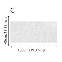 1/4 Stücke Perlmutt-Frosted Fensterfolie mit Sichtschutz, Weiße Tulpen Blumen Wiese Glasaufkleber, nicht klebend für Büro, Küche, Wohnzimmer, Badezimmer Glastür Dekorkunst - Perlmuttfarbene, mattierte Folie - Übersicht 14