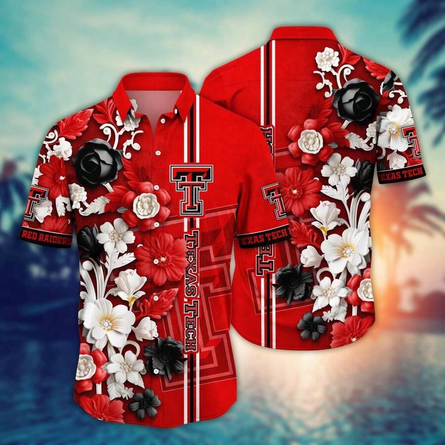 Texas Tech Red Raider  Flower Hawaii Shirt For Fans Style 36 - Nhiều màu - Xem 1