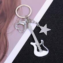Llavero de guitarra estrella de bajo, colgante de nicho retro, estilo dulce y fresco del milenio - Multicolor - Ver 12