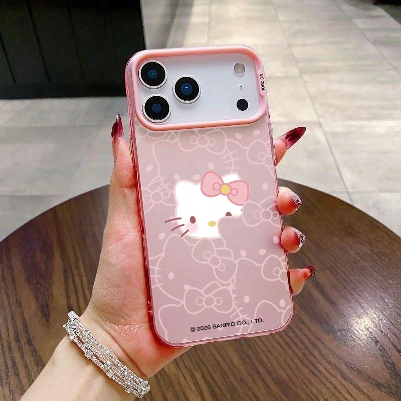 Ốp điện thoại Hello Kitty nơ hồng dễ thương và ngọt ngào, tương thích với iPhone 17 Pro, Air, 12 Pro, 14 Pro Max, 16 Pro Max, 17, 16 Plus, 15 Pro Max, 16, 14 Plus, 15 Pro, 14, 13 Pro Max, 17 Air, 12, 11, chống rơi vỡ. - Màu Hồng Tươi - Xem 1