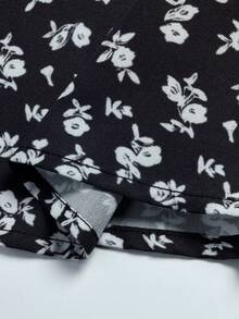 UREREM Bộ đồ hè 2 món dành cho nữ, áo tank top không tay bằng cotton kết hợp với chân váy midi họa tiết hoa nhí, trang phục đi nghỉ hè thanh lịch và thoải mái, màu đen. - màu đen - Xem 7