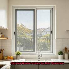 Pantalla de ventana a prueba de mosquitos gris/negra, resuelve los problemas de mosquitos y plagas del verano, evita los repelentes químicos. La red mosquitera autoadhesiva es fácil de instalar y extraer, resistente al desgarro, transpirable y también es un artículo de decoración del hogar personalizable - gris - Ver 11