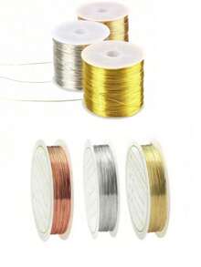 15m-100m Gold/Silver Metal Wire, High Quality Stainless Steel Jewelry Wire, Non-Fading, Rust-Proof, Color-Fast, Durable, Suitable For Bracelet, Necklace DIY, Non-Fading Beading String, Jewelry Cord, Handmade Weaving Thread - Multicolor - View 2
