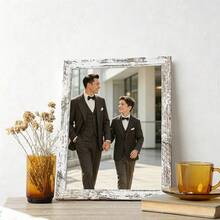 Customized Photo Frame, Customized Black Photo Frame, Customized Photo Gift, Customized Minimalist Picture Frame For Tabletop Or Wall Display, Birthday Gift, Valentine's Day Gift, Christmas Gift, Wedding Season Gift - Retro White - View 4