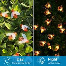 20/50pcs Cute Realistic Bee Shaped Solar Powered LED String Lights, Warm White/Multi-Color Options, 8 Lighting Modes, Suitable For Indoor And Outdoor Decoration In Spring, Summer And Autumn - Multicolor - View 8