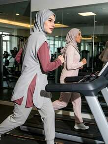 Modest Long Sports Coverup, Breathable Quick-Dry Instant Hijab Sports Hijab - Multicolor - View 8