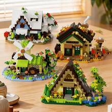 Set Mainan Balok Bangunan Rumah Mini 4 Musim, Ornamen Dekoratif Kreatif untuk Musim Semi, Musim Panas, Musim Gugur, dan Musim Dingin, Mainan Balok Konstruksi Plastik Partikel Mikro untuk Dewasa, Dekorasi Meja, Koleksi Hadiah - MultiWarna - View 3