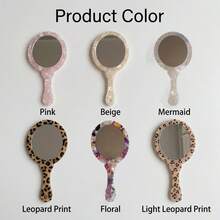 Customized Name Mirror & Comb Set, Personalized Name Acetate Fiber Mirror And Comb, Personalized Engraved Compact Mirror, Double-Sided Magnifying Portable Makeup Mirror, Portable Mini Mirror, Elegant Bridesmaid Gift, Suitable For Wedding, Birthday, Christmas, Mother's Day - Multicolor - View 7