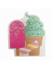 20pcs Ice Cream Pattern Napkins - Soft Pastel Tones Suitable For Afternoon Tea Gatherings, Weddings, Birthdays And Holiday Celebrations, Decorative Disposable Napkins For Ice Cream Themed Parties And Holiday Dining - Multiple Styles - View 9