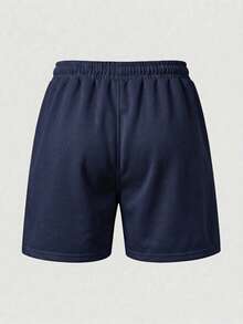 Men's Summer Round Neck Casual Tank Top And Shorts Set - Navy Blue - View 7