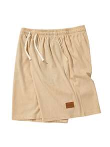 Men's Summer Casual Fashionable Shorts, Outdoor Simple Knee-Length Pants - Khaki - View 4