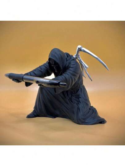Suport pentru pix în formă de Grim Reaper, organizator de birou în stil gotic, suport pentru pix cu craniu creativ, ideal pentru decorul biroului și al casei, de asemenea, un cadou perfect pentru sărbători și zile de naștere.