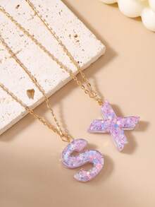 1 chiếc vòng cổ chữ đính sequin thời trang, đa năng, vòng cổ choker đeo hàng ngày dành cho nữ. - Nhiều màu - Xem 9